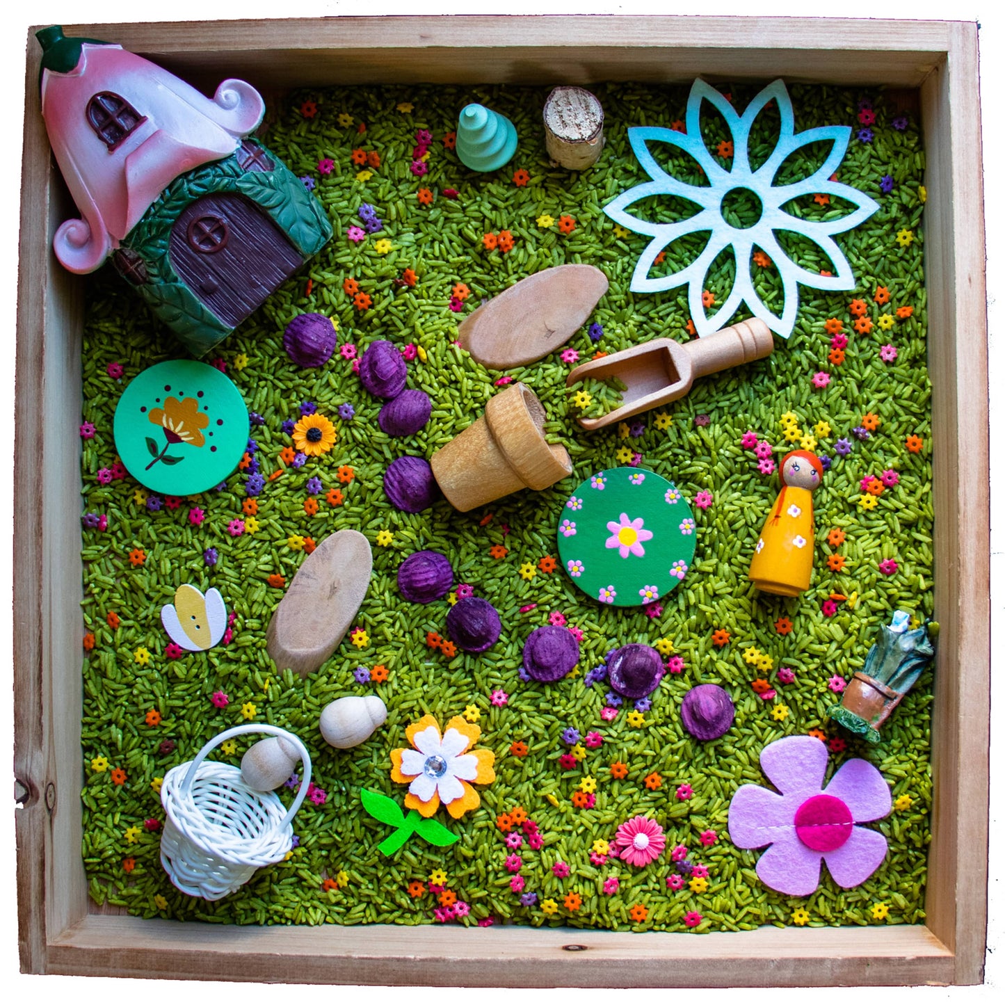 flower sensory bin, sensory bins, sensory kit, spring sensory bin, arts and crafts for kids, toddler sensory bin, flower play for kids